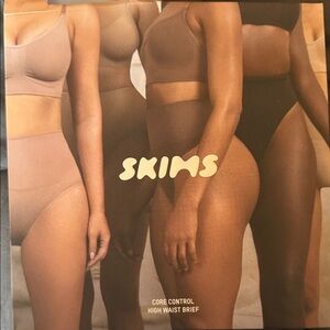 SKIMS High Waist Briefs in Onyx Compression Briefs with straps